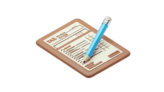 Tax Form Being Filled with Pencil - Financial Concept