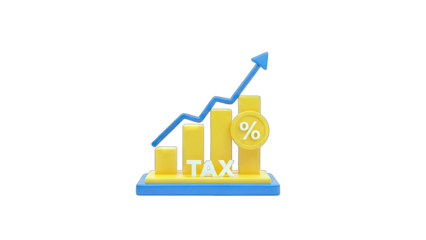 Tax Increase Concept: Rising Bar Chart with Arrow