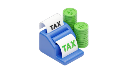 Tax Machine Printing Receipts with Dollar Coins