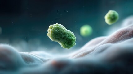 A microscopic view of the bacteria, showcasing its intricate details and unique shape. The image captures the essence of scientific exploration and medical research