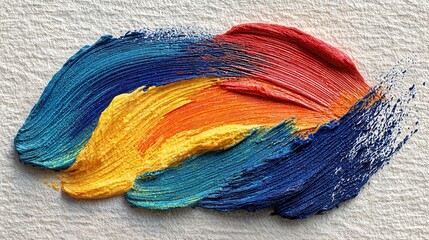 Colorful brushstrokes of paint blending together in a creative display, A painting abstract art 