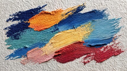 Colorful abstract paint strokes, showcasing a spectrum of vibrant colors on textured background