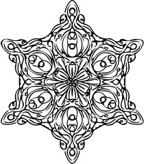 Elegant Ornamental Star Mandala Line Art Vector Design
