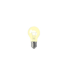A Single Incandescent Light Bulb Illuminated Against A White Background Symbolizing Ideas And Inspiration
