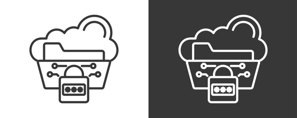 Data Encryption Icon Set Vector Collection Isolated In Black And White