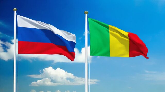 ロシアの国旗とマリの国旗(Russian flag & Mali flag.)
