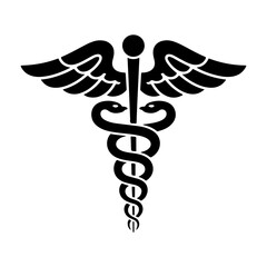 Caduceus health black silhouette