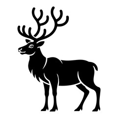 Reindeer black silhouette