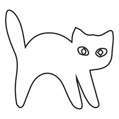 Simple Cartoon Cat Outline