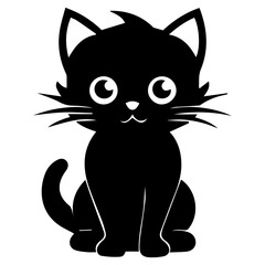 Cute Black Cat Silhouette