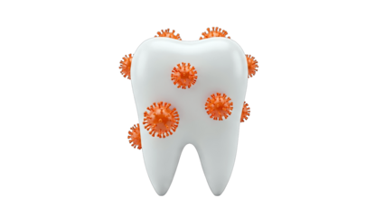 Tooth Infected with Coronavirus: Dental Health Concept