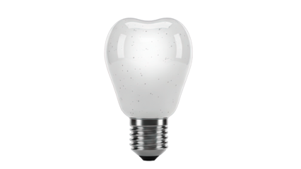 Tooth-Shaped Light Bulb on White Background