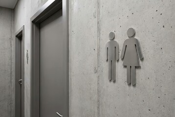 Modern Minimalist Restroom Signage in Contemporary Architecture