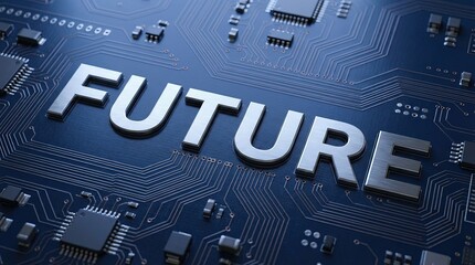 Future Technology and Innovation Concept with Circuitry Background