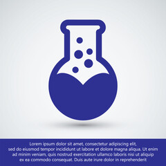 Round Bottom Flask Chemical Icon Vector Illustration Symbol Science Experiment