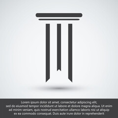 Classic Column Pillar Icon Vector Illustration Symbol of Law Justice and Architecture