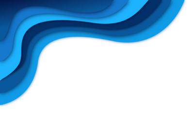 Abstract Blue Waves Layered Paper Cut Style