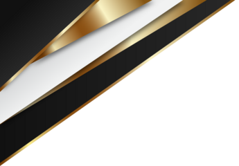 Abstract Geometric Design: Black, White, and Gold Layers