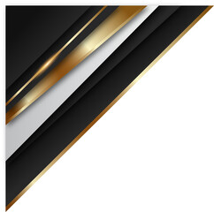 Abstract Geometric Design: Black, Gold, and White Layers