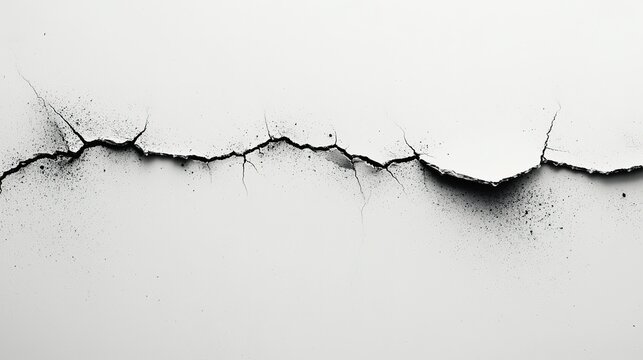 Black White Cracked Texture Background - Abstract Geometric Surface Element