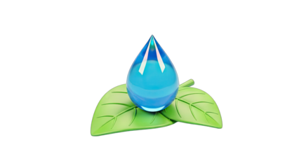Water Drop Resting on Leaves - Eco Concept