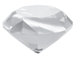 白く輝くダイヤモンドの3Dイラスト 背景透過素材