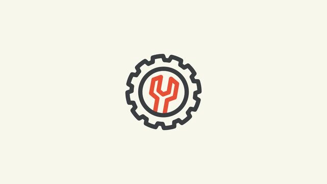 Setting animated cogwheel And wrench symbolizes maintenance and repair settings. Perfect for tech presentations and infographics, Loop HD video with alpha channel.