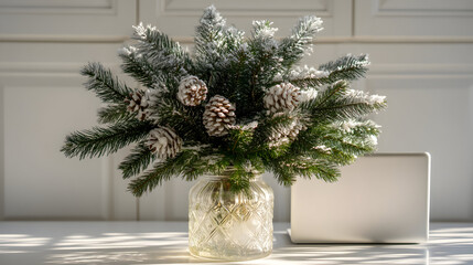 A balanced layout defines a modern minimalist home office with functional styling