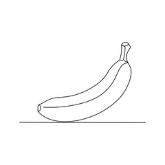 Banana Fruit Minimalist Outline Icon. Line art Illustration
