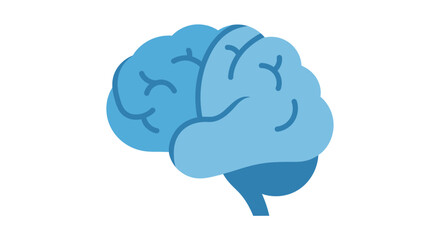 Human brain icon with transparent background