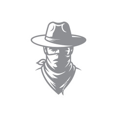Modern Cowboy Logo Vector Design