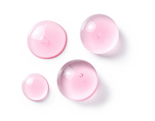 みずみずしくプルプルな美容保湿ピンク水滴 背景透明 ジェネレーティブAI