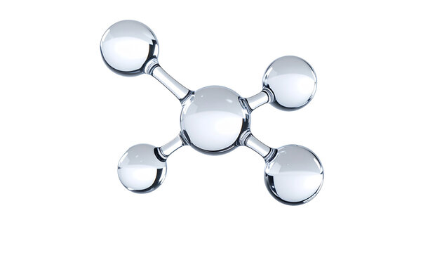 クリアな分子モデルによる美容成分イメージ ジェネレーティブAI