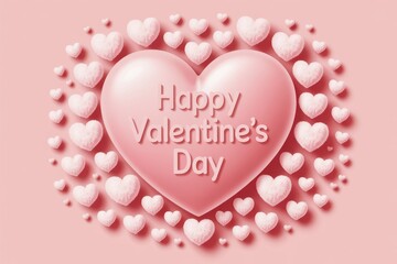 Happy valentine's day heart shape with small hearts illustration