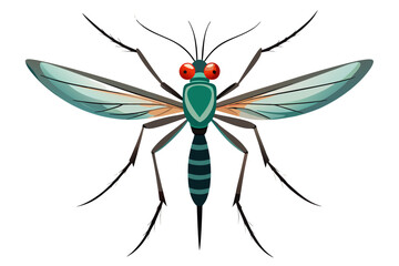 Mosquito Line Drawing Vector – Detailed Insect Outline Illustration for Science and Education