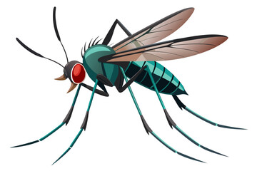 Mosquito Line Drawing Vector – Detailed Insect Outline Illustration for Science and Education