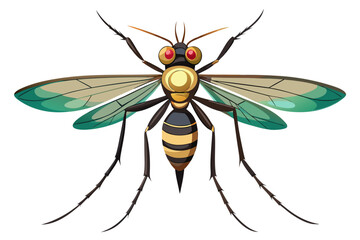 Mosquito Line Drawing Vector – Detailed Insect Outline Illustration for Science and Education