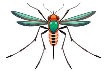 Mosquito Line Drawing Vector – Detailed Insect Outline Illustration for Science and Education