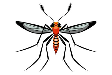 Mosquito Line Drawing Vector – Detailed Insect Outline Illustration for Science and Education