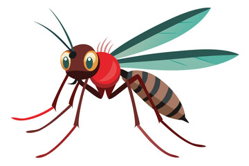 Mosquito Line Drawing Vector – Detailed Insect Outline Illustration for Science and Education