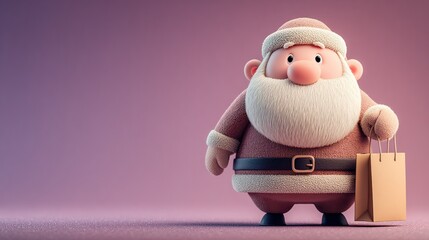 cute santa claus with christmas gift box