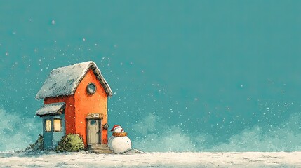 snowman with mini house