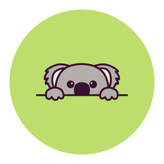 Funny Doodle Animal Circle Sticker Element