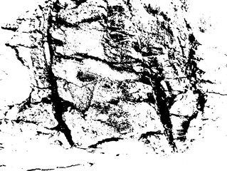  weathered rocky surface texture Grunge background black and white. Texture of chips, cracks, scratches, scuffs, dust, dirt .Vector pattern of cracks, chips, scuffs. Abstract vintage surface isolated