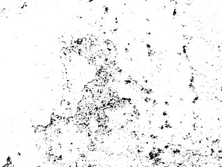 Grunge background black and white. Texture of chips, cracks, scratches, scuffs, dust, dirt .Vector pattern of cracks, chips, scuffs. Abstract vintage surface isolated on white background.EPS10.