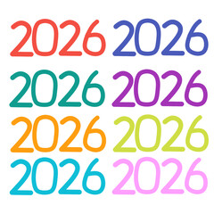 vector image of the number 2026 with color combination