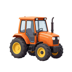 Obraz premium Orange tractor with large black and yellow wheels
