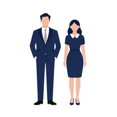 Fototapeta premium Professional man and woman in business attire