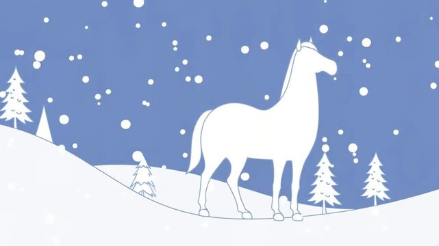 Flat vector winter landscape