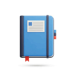 Blue Notebook with Elastic Closure and Bookmark.